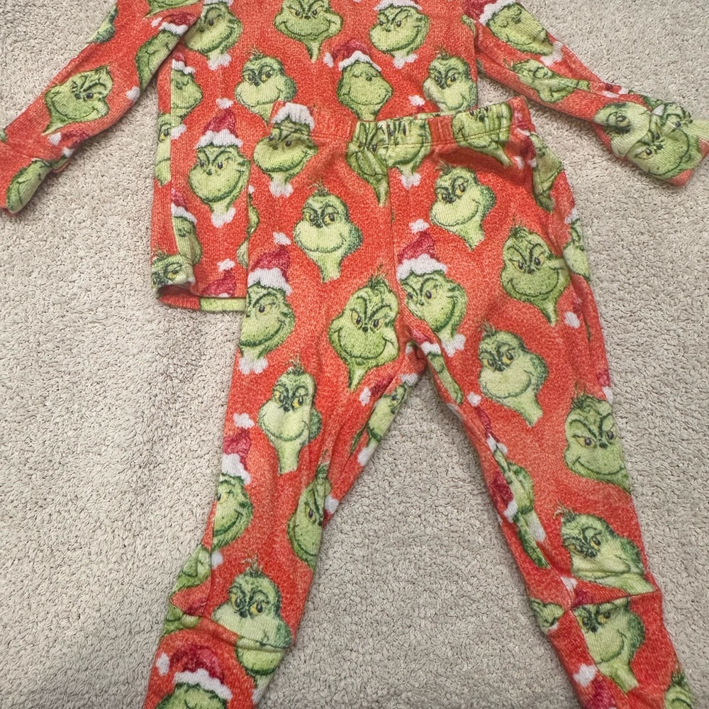 Posh Peanut Grinch Pajama Set - Red and Green